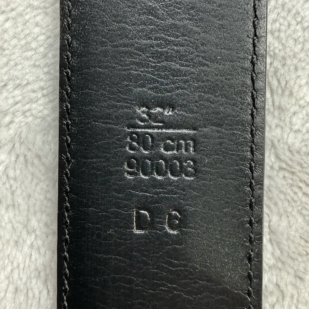 Coach Black Leather Plaque Buckle Dress Belt 32 Men's Made in Italy